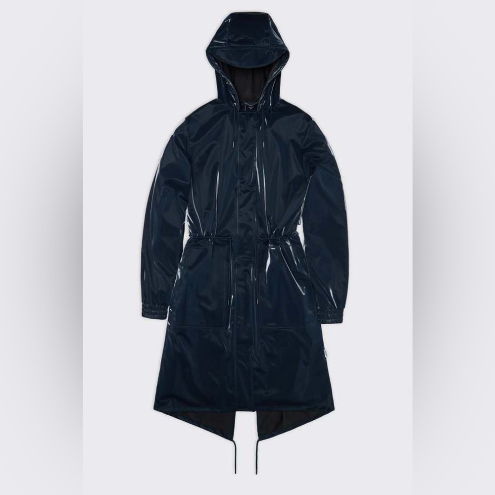 NWT RAINS STRING Navy Blue PARKA - INK Size XS